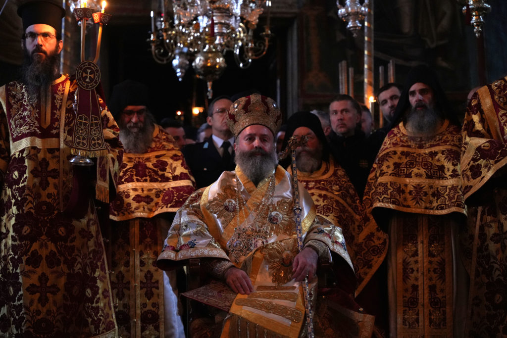 Archbishop Makarios of Australia at the Feast of the Annunciation of Our Lady at the Holy Monastery of Vatopedi