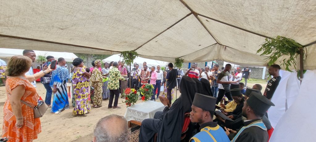 Laying of the foundations of a new school in Kinshasa, Democratic Republic of the Congo