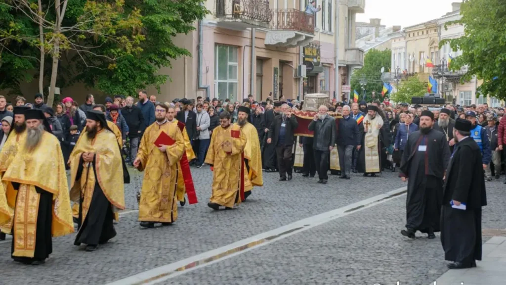 Moaștele Sfântului Iosif cel Milostiv, purtate în procesiune de zilele orașului Botoșani