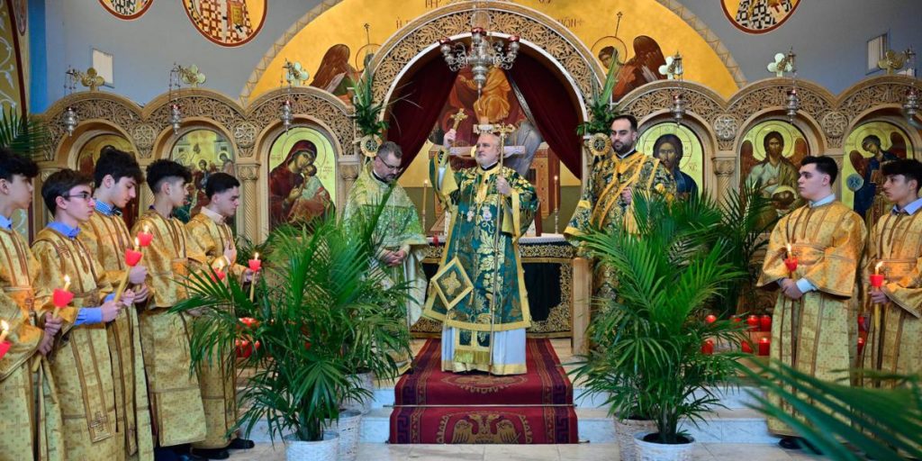 Archbishop Elpidophoros of America Presides over the Divine Liturgy for Palm Sunday at Holy Trinity Church in Hicksville, NY