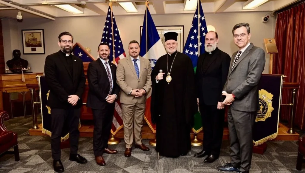 Archbishop Elpidophoros Visits NYC Police and the Armenian Church