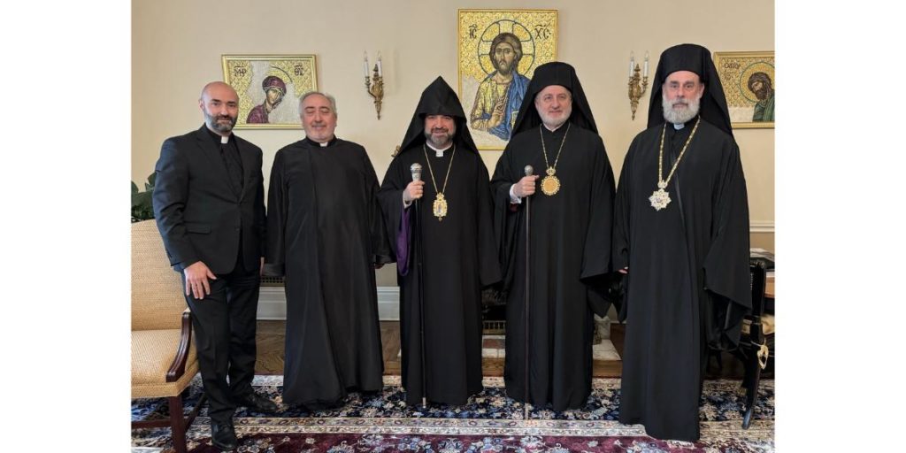 Bishop Mesrop Parsamyan visited Archbishop Elpidophoros for Pascha