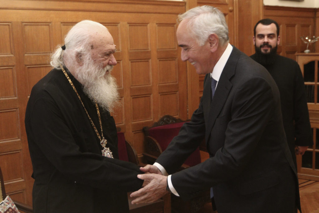Συνάντηση Αρχιεπισκόπου Ιερωνύμου με τον Πολιτικό Διοικητή του Αγίου Όρους