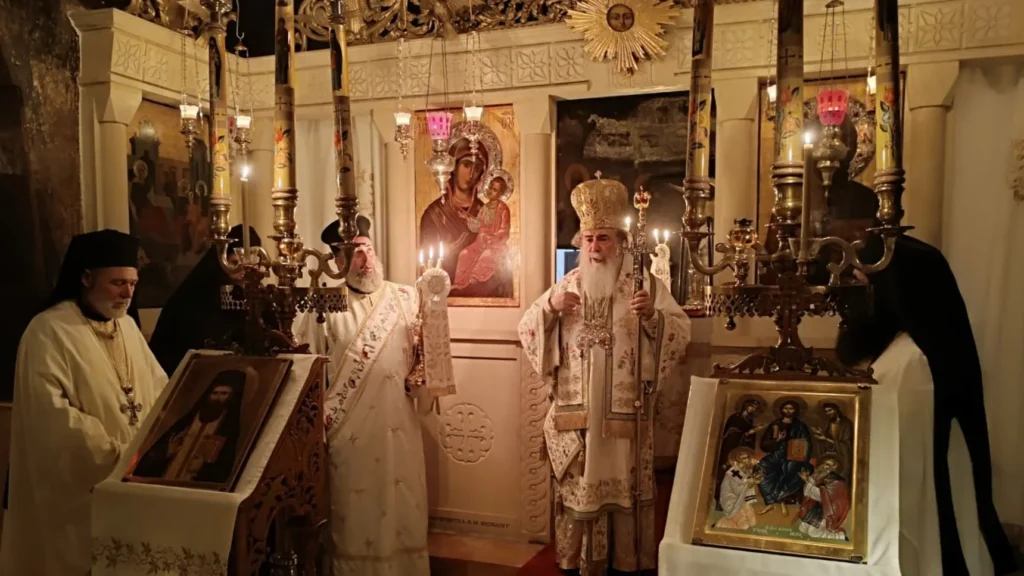 Sf. Ioan Iacob de la Neamț, cinstit la Hozeva de Patriarhul Ierusalimului: Ne strălucește lumina păcii lui Hristos