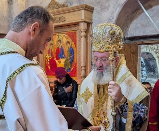 საზეიმო წირვა უბისის წმინდა გიორგის სახელობის მამათა მონასტერში.