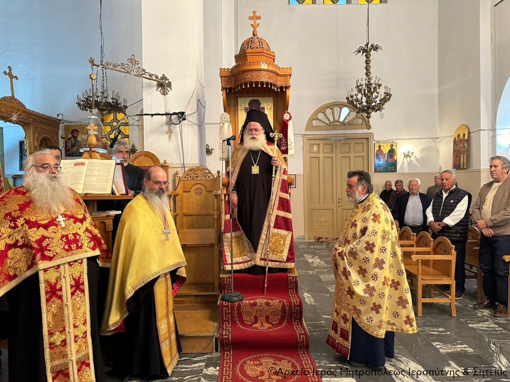 Αρχιερατικός Εσπερινός στον πανηγυρίζοντα Ιερό Ενοριακό Ναό Αγίου Μηνά Βαϊνιάς Ιεράπετρας