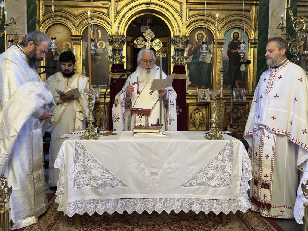 Πλήθος παιδιών στην αρχαιοπρεπή Θεία Λειτουργία που τέλεσε ο Θηβών Γεώργιος