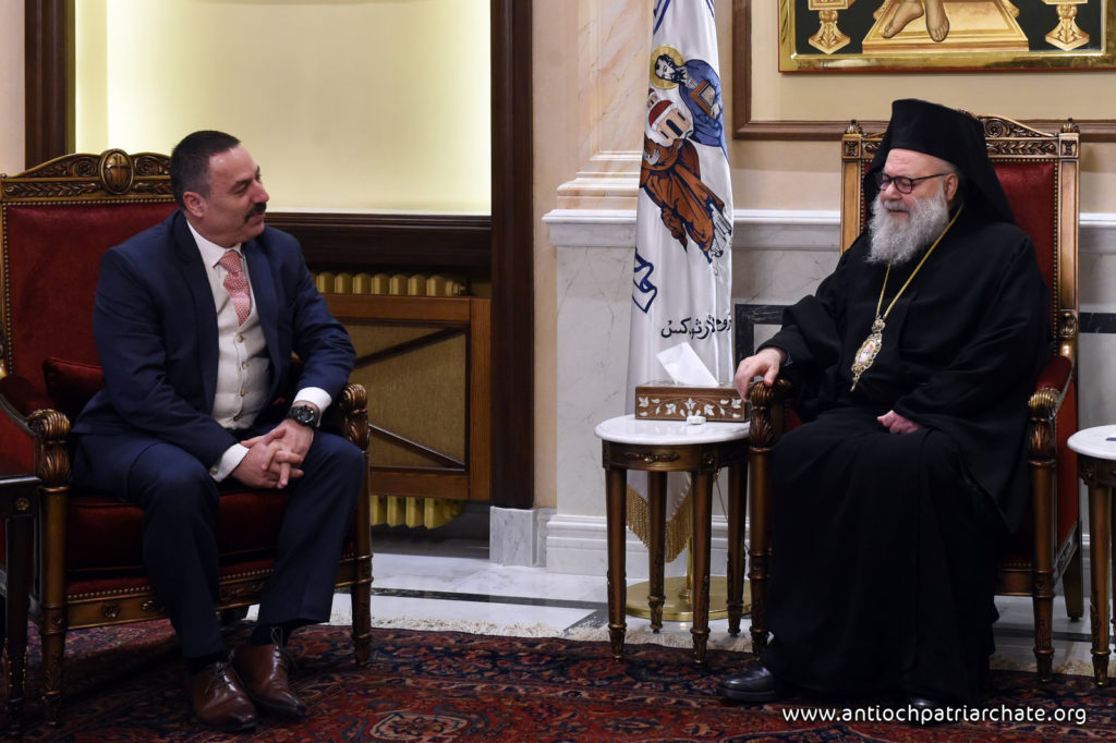 Patriarch John X receives the Cypriot Ambassador to Syria