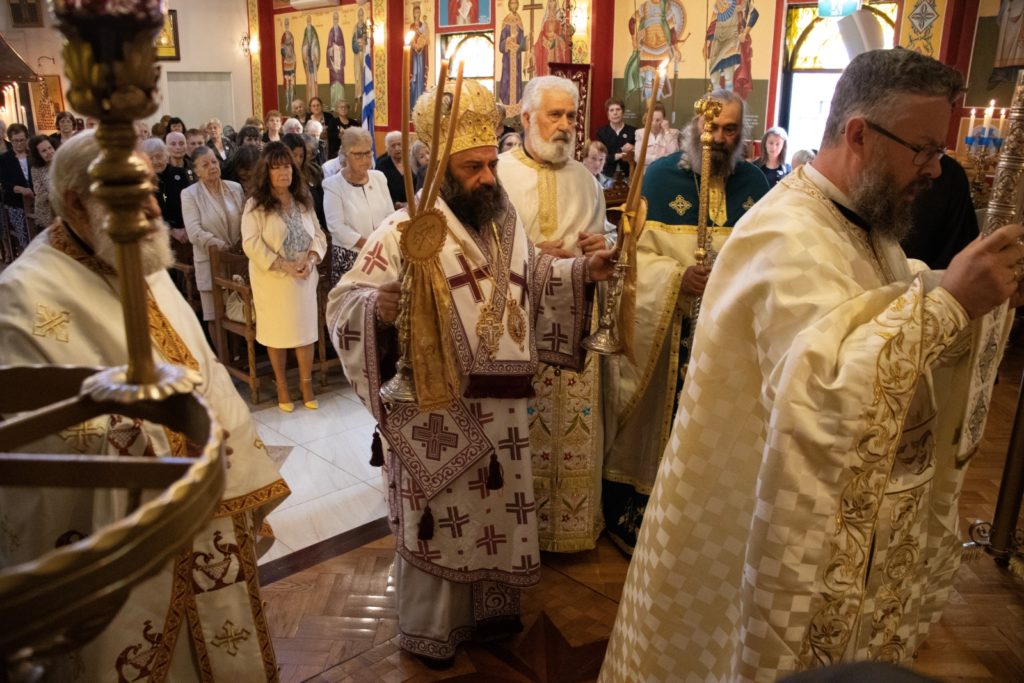 Ο Μητροπολίτης Νέας Ζηλανδίας στον πανηγυρίζοντα Ι.Ν. Αγίου Σπυρίδωνος Clayton στη Μελβούρνη