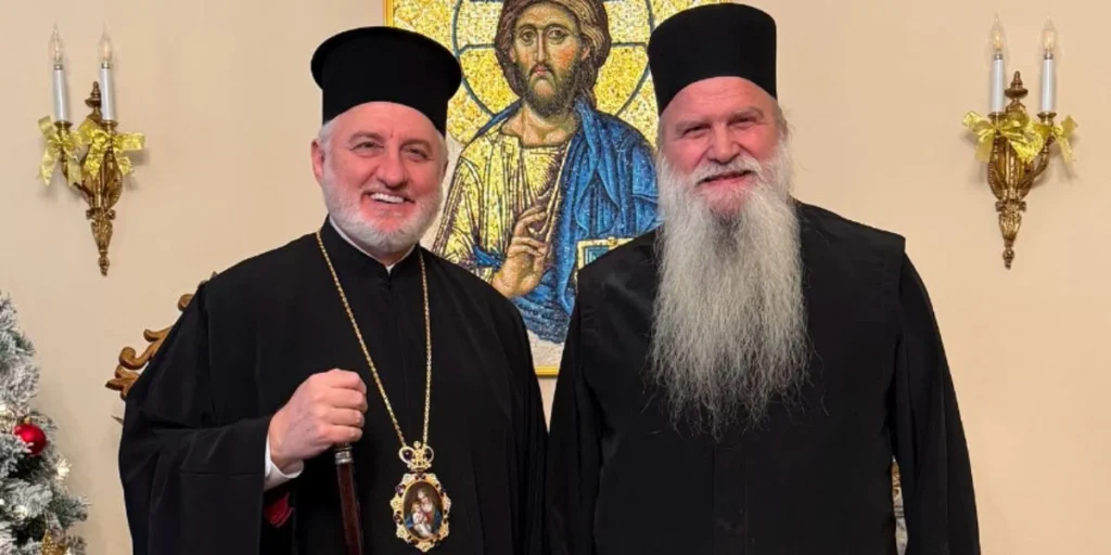 Simonopetra’s Fr. Iannikios Visits Archbishop Elpidophoros