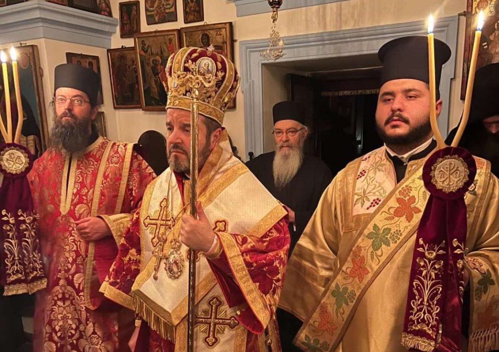 Metropolitan Maximos of Selyvria presided at the feast day of the Iviron Cell of Saint Anna, Mount Athos